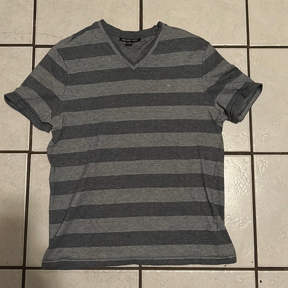 Michael Kors Striped Gray Tee